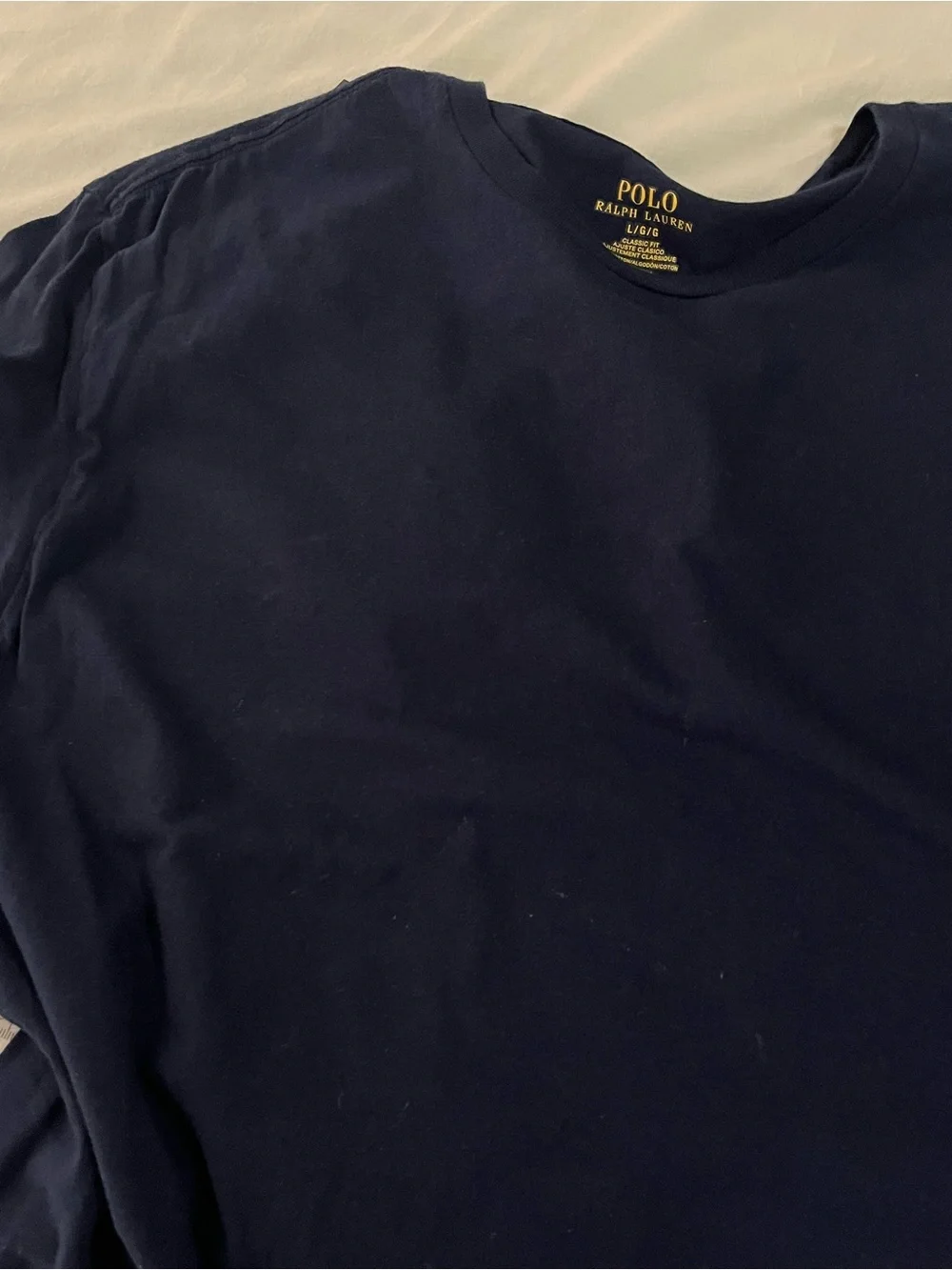 Polo by Ralph Lauren Large Navy Short Sleeve Crew Tee with Red Polo Pony Preppy